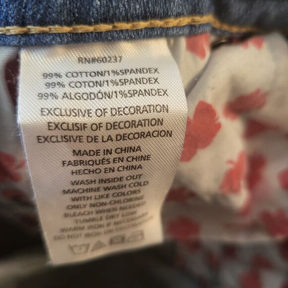 Lucky Brand Girls Jeans Sz 14 Zoe Jegging Style Distressed Stretch Patch Work - Picture 5 of 12